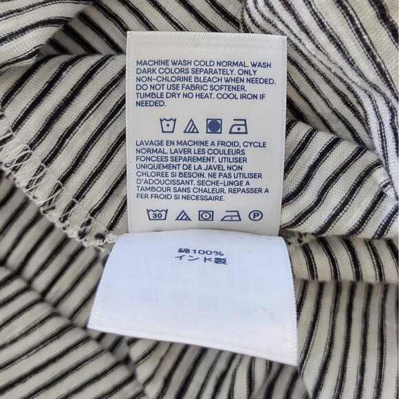 Lands' End Women’s Tank Top Size Small Black White Striped Knit Side Split - Picture 5 of 7